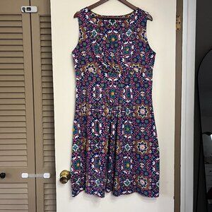 Lands End Faux Wrap Sleeveless Dress - 1X